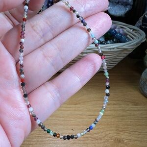 2.2MM Ankle Multicolor Faceted Beaded Mix Color Natural Quartz Copper Adjustable